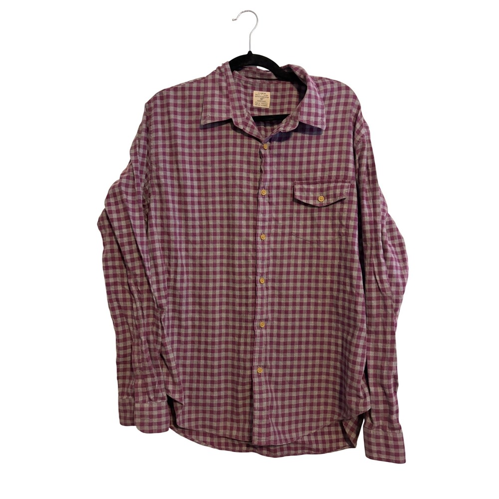 J. Crew Mens Workshirt‎ Plaid Button Down Long Sleeve Cotton XLarge